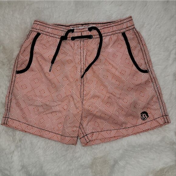 Jr. Swim Lined Shorts Trunks with Abstract Print & Navy Accents Size 5/6 - Picture 3 of 10